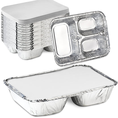 Lids For Foil 3-Compartment Tray